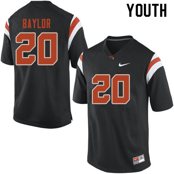 Youth #20 B.J. Baylor Oregon State Beavers College Football Jerseys Sale-Black